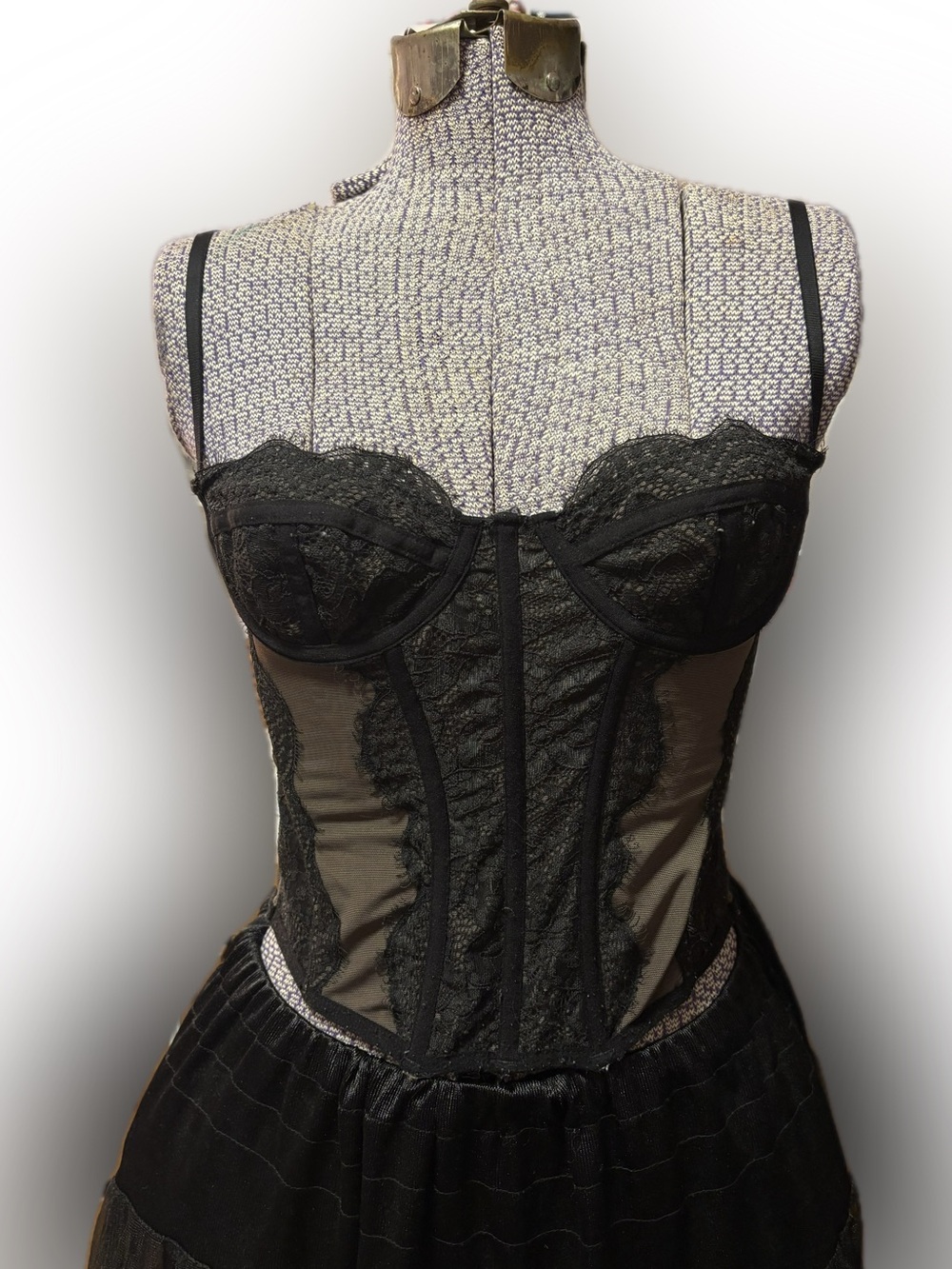 Urban Outfitters Black Modern Love Corset Lace